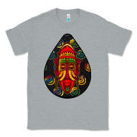 Heather Grey african masks teardrop  6 Classic Tee - BundleAndBundleShop