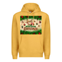 Mustard just a girl who loves christmas tumbler Premium Hoodie - BundleAndBundleShop