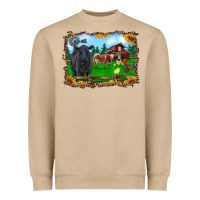 Mushroom western barnyard black angus cattle longhorn rooster and chicks Heavyweight Sweatshirt - RanaPortraitStore