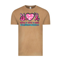Peace Love Cure Breast Cancer Awareness Vintage Tee | Teevron