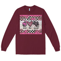 Burgundy peace love racing Long Sleeve Tee - JahusDesignShop