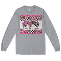 Heather Grey peace love racing Long Sleeve Tee - JahusDesignShop