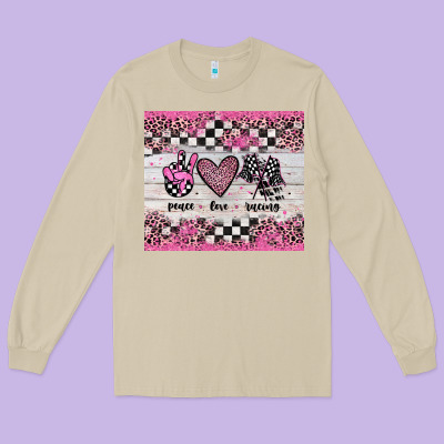 Peace Love Racing Long Sleeve Tee Designed By Jahusdesignshop