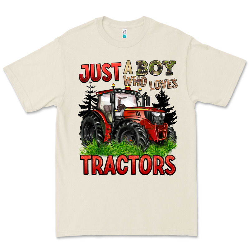 Just A Boy Who Loves Tractors Red Tractor Premium Tee by BarkalooDesign | Teevron