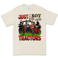 Bone just a boy who loves tractors red tractor Premium Tee - BarkalooDesign