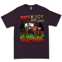 Plum just a boy who loves tractors red tractor Premium Tee - BarkalooDesign