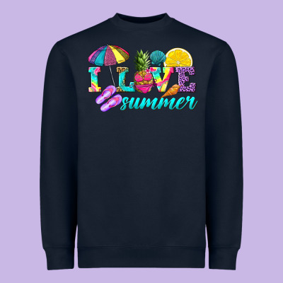 I Love Summer Heavyweight Sweatshirt Designed By Texasbilliewilder