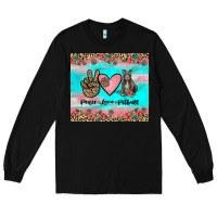 Black peace love pitbull Long Sleeve Tee - JahusDesignShop