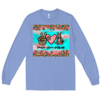 Colony Blue peace love pitbull Long Sleeve Tee - JahusDesignShop