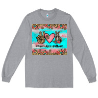 Heather Grey peace love pitbull Long Sleeve Tee - JahusDesignShop