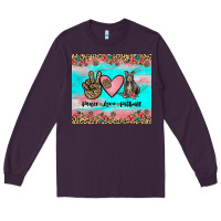 Plum peace love pitbull Long Sleeve Tee - JahusDesignShop