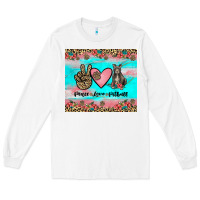 White peace love pitbull Long Sleeve Tee - JahusDesignShop