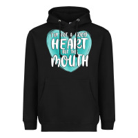 Black i have got a good heart but this mouth Heavyweight Hoodie - MaliasSmallBusiness