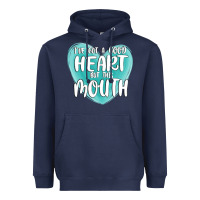 Navy i have got a good heart but this mouth Heavyweight Hoodie - MaliasSmallBusiness