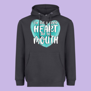 I Have Got A Good Heart But This Mouth Heavyweight Hoodie Designed By Maliassmallbusiness