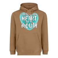 Toasted Coconut i have got a good heart but this mouth Heavyweight Hoodie - MaliasSmallBusiness
