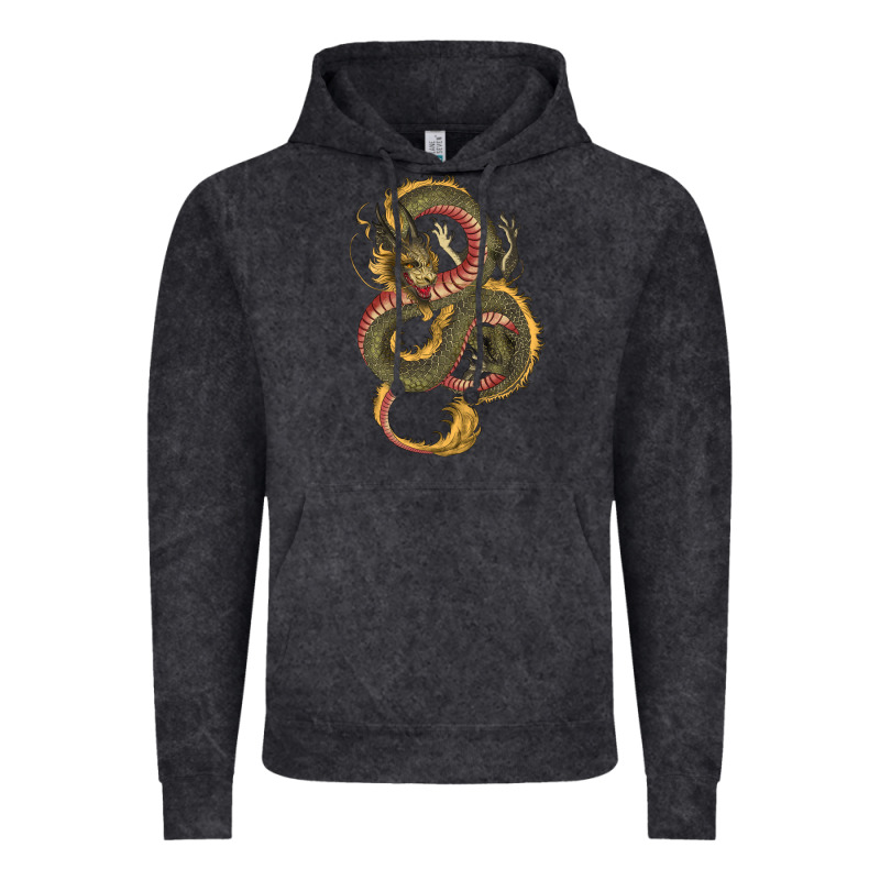 Green And Yellow Dragon Vintage Hoodie by RanaPortraitStore | Teevron
