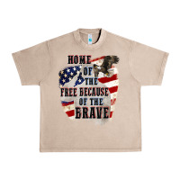 French Oak Home of the free because of the brave 4th of july Urban Heavy Tee - CowGirlArtShop