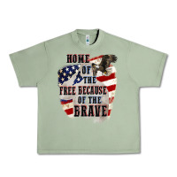 Oil Green Home of the free because of the brave 4th of july Urban Heavy Tee - CowGirlArtShop