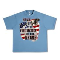 Pebble Blue Home of the free because of the brave 4th of july Urban Heavy Tee - CowGirlArtShop