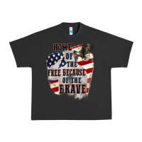 Pigment Black Home of the free because of the brave 4th of july Urban Heavy Tee - CowGirlArtShop