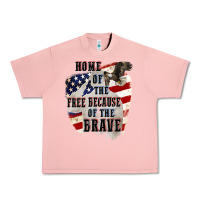 Salmon Home of the free because of the brave 4th of july Urban Heavy Tee - CowGirlArtShop