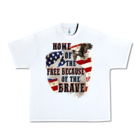White Home of the free because of the brave 4th of july Urban Heavy Tee - CowGirlArtShop