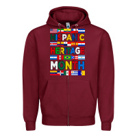 Burgundy hispanic haritage month flags Zipper Hoodie - BundleAndBundleShop