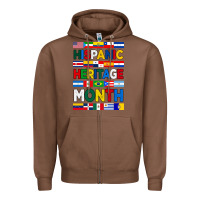 Chestnut hispanic haritage month flags Zipper Hoodie - BundleAndBundleShop