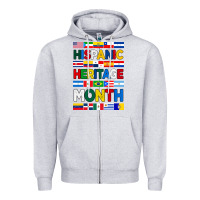 Heather Grey hispanic haritage month flags Zipper Hoodie - BundleAndBundleShop