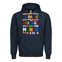 Navy hispanic haritage month flags Zipper Hoodie - BundleAndBundleShop