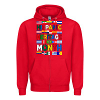 Red hispanic haritage month flags Zipper Hoodie - BundleAndBundleShop