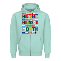 Seafoam hispanic haritage month flags Zipper Hoodie - BundleAndBundleShop
