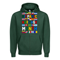 Sports Green hispanic haritage month flags Zipper Hoodie - BundleAndBundleShop