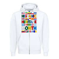 White hispanic haritage month flags Zipper Hoodie - BundleAndBundleShop