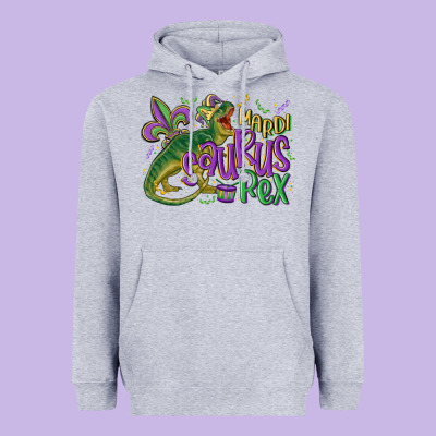 Mardi Saurus Rex Mardi Gras Heavyweight Hoodie Designed By Maliassmallbusiness