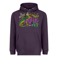Plum mardi saurus rex mardi gras Heavyweight Hoodie - MaliasSmallBusiness