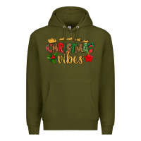 Army Green christmas vibes Premium Hoodie - BundleAndBundleShop