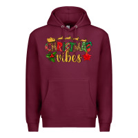 Burgundy christmas vibes Premium Hoodie - BundleAndBundleShop