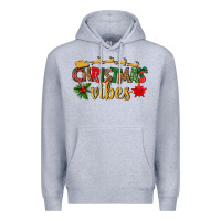 Heather Grey christmas vibes Premium Hoodie - BundleAndBundleShop