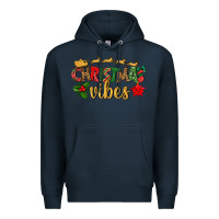 Navy christmas vibes Premium Hoodie - BundleAndBundleShop