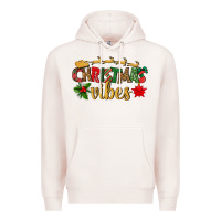 Pale Pink christmas vibes Premium Hoodie - BundleAndBundleShop