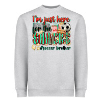 Heather Grey i'm just here for the snacks #soccer  brother Heavyweight Sweatshirt - Zillion Design Studio