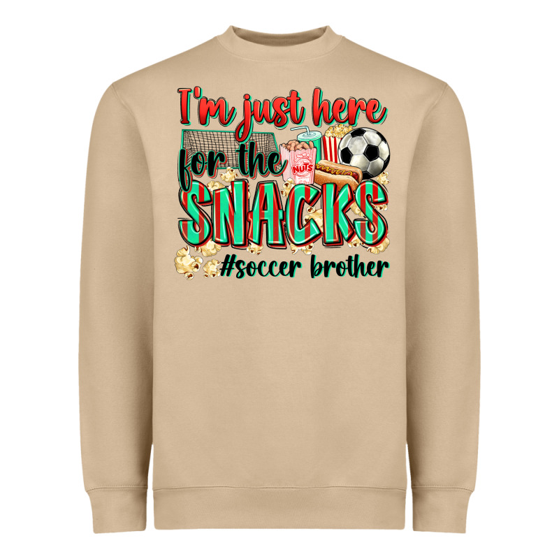 I'm Just Here For The Snacks #soccer  Brother Heavyweight Sweatshirt by Zillion Design Studio | Teevron