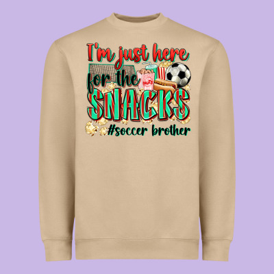 I'm Just Here For The Snacks #soccer  Brother Heavyweight Sweatshirt Designed By Zillion Design Studio