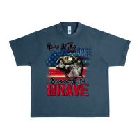 Midnight Navy Home of the free because of the brave 4th of july Urban Heavy Tee - CowGirlArtShop