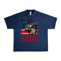 Navy Home of the free because of the brave 4th of july Urban Heavy Tee - CowGirlArtShop