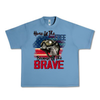 Pebble Blue Home of the free because of the brave 4th of july Urban Heavy Tee - CowGirlArtShop