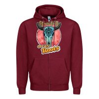 Burgundy blame it all on my roots bull skull black Zipper Hoodie - JahusDesignShop