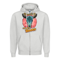 Dove Grey blame it all on my roots bull skull black Zipper Hoodie - JahusDesignShop
